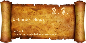 Urbanek Huba névjegykártya