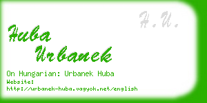 huba urbanek business card
